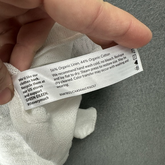 New Eileen Fisher Women Organic Linen and Cotton Blouse Shirt Short Sleeve Small - Picture 3 of 7